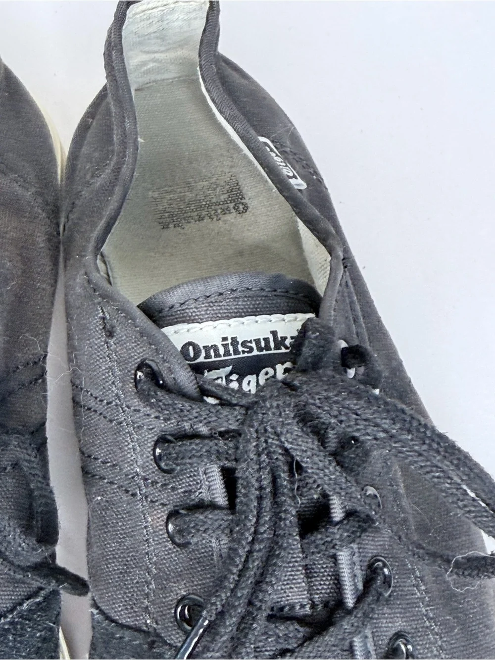 Onitsuka Tiger black suede canvas lace up sneaker